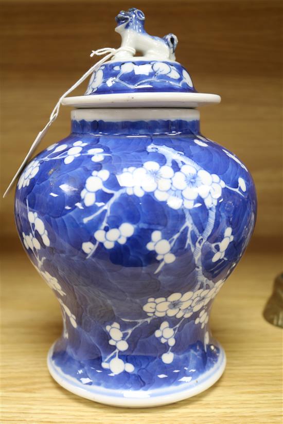 A Chinese blue and white baluster vase